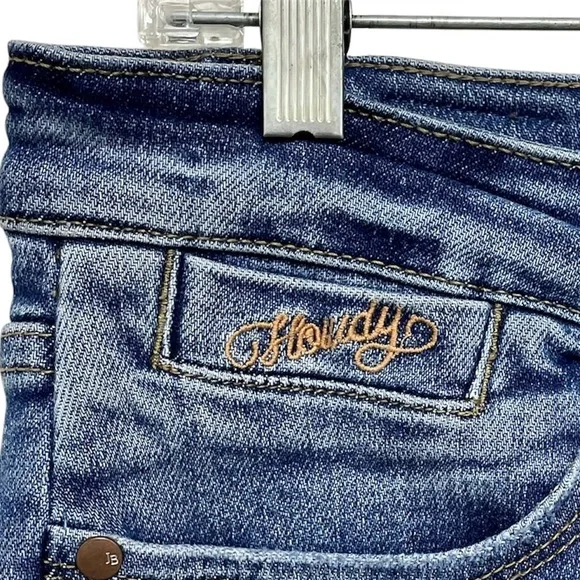 Judy Blue Howdy High Waisted Boyfriend Fit Distressed Raw Hem Jeans Size 7/28 - Picture 5 of 11